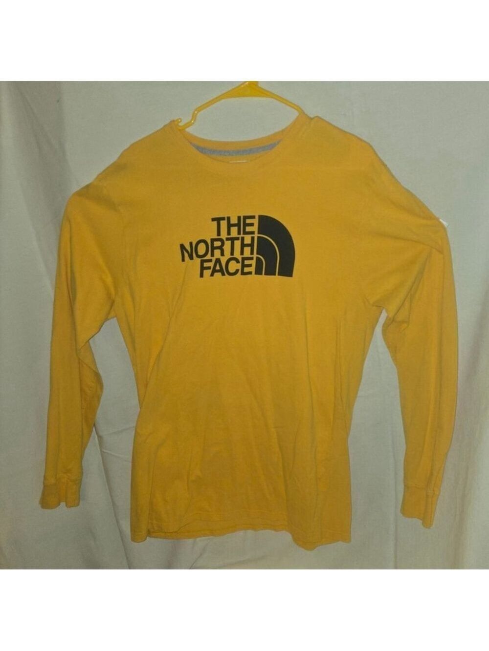 The North Face Half Dome Logo Men's Size L‎ Yellow Long Sleeve 100% Cotton Shirt